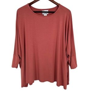 Marla Wynne For Chicos Sz Medium 1 Mauve Soft Stretchy Blouse Shirt Top Cozy